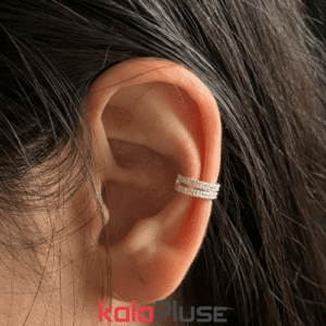 ایرکاف تک لنگه دو لاین نگین دار نقره 925