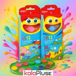 آبرنگ 12 رنگ آریا مدل بیضی