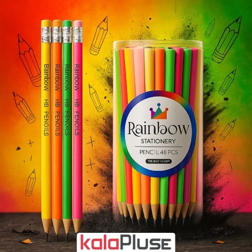 مداد مشکی پاکن دار rainbow بسته 4 عددی