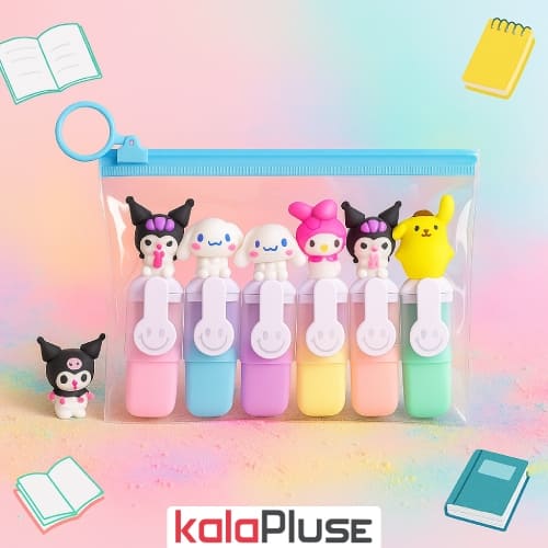 هایلایتر 6 رنگ پاستیلی طرح کرومی