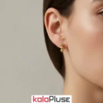 گوشواره میخی استیل طرح ساچمه عمودی