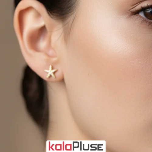 گوشواره میخی استیل طرح ستاره