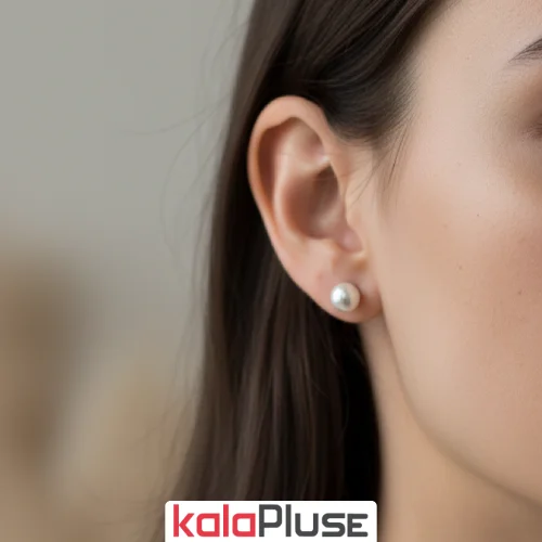 گوشواره میخی طرح مروارید