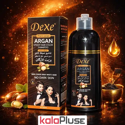 شامپو رنگ مو Dexe مشکی طبیعی با روغن آرگان