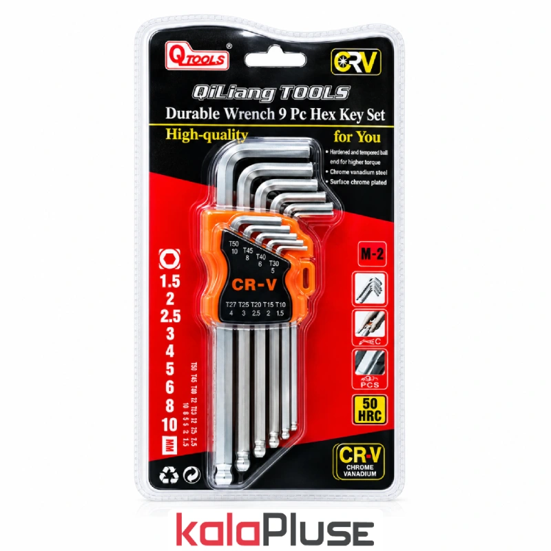 آچار آلن بلند Qiliang tools پک 9 عددی